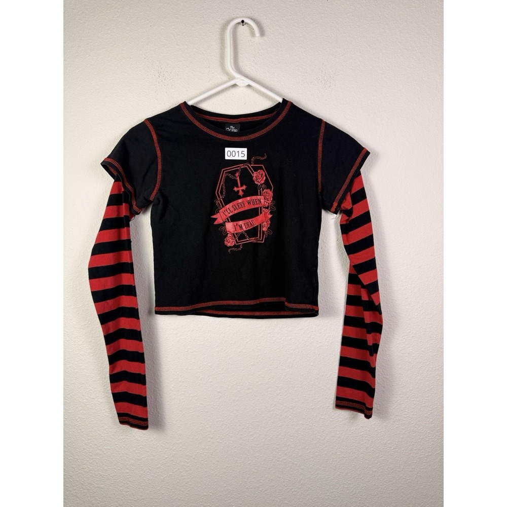 The Grave Girls Emo Crop Top Long Sleeve Goth Sz s